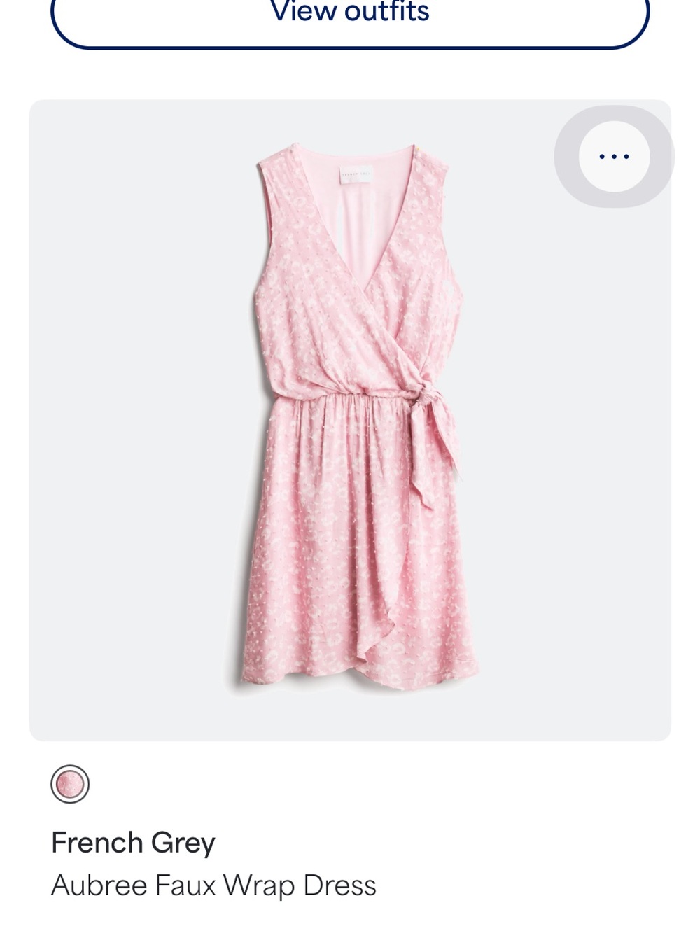 French Grey Pink Sleeveless Wrap Tie-Waist Dress